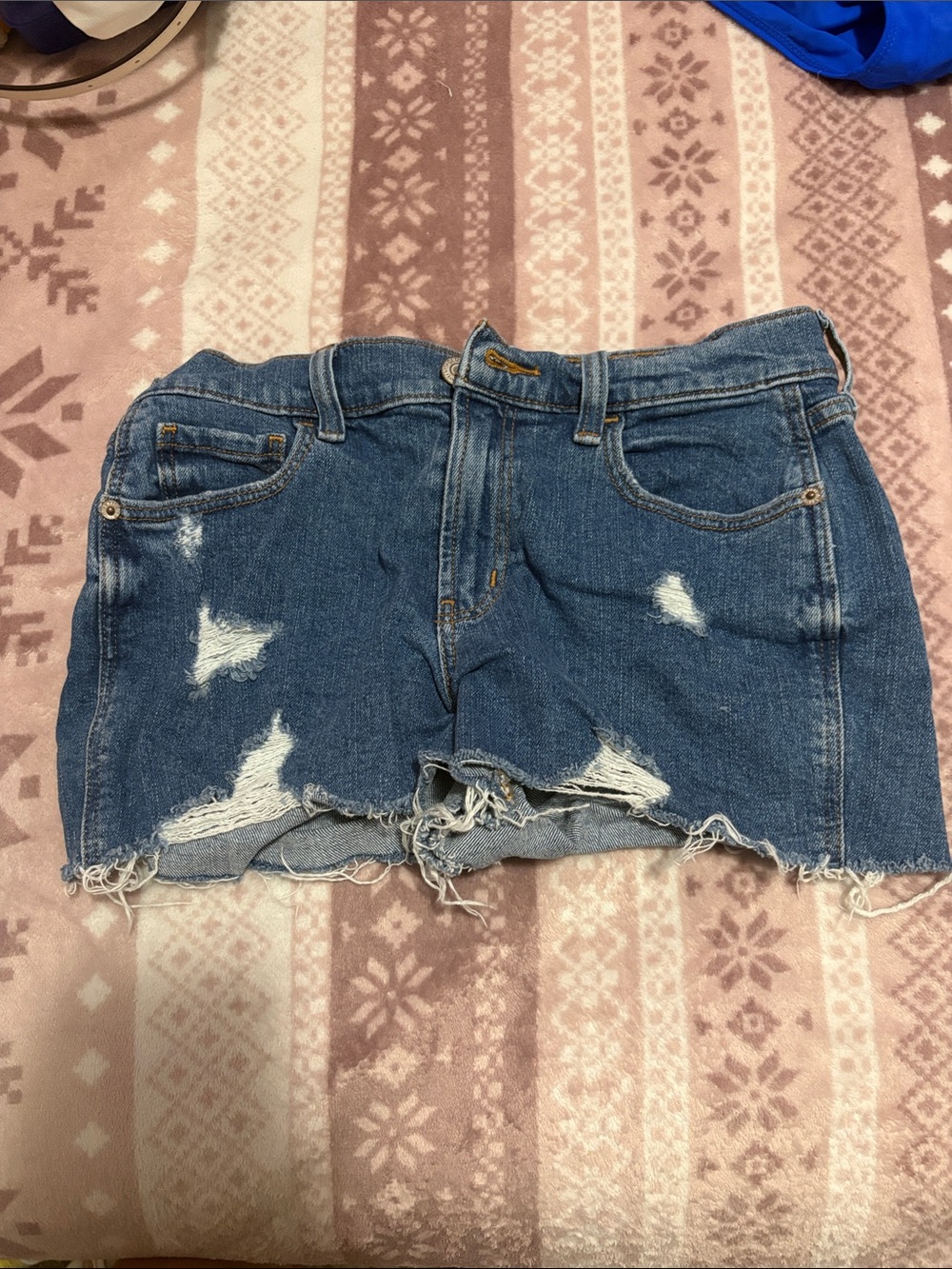 Old Navy Blue Distressed Denim Cutoff Shorts